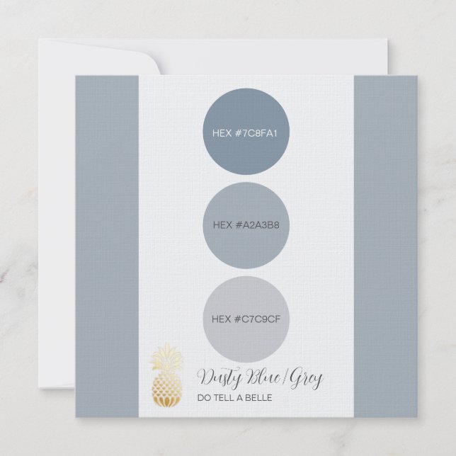 Dusty Blue Grey Colour Palette Card (Front)