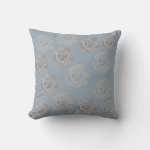 Dusty Blue Grey Floral Grey Dark Elegant Classy Cushion