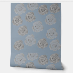 Dusty Blue Grey Floral Grey Dark Elegant Classy Wallpaper