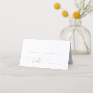 Dusty Blue Grey Minimalist 3 Wedding Table Number  Place Card