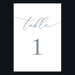 Dusty Blue Grey Minimalist Table Number<br><div class="desc">Beautiful,  elegant,  modern and minimalist,  table number card. Fully customisable. **PLEASE NOTE: To order,  simply adjust your table number and add each number to your cart separately. Then check out once you are finished.</div>