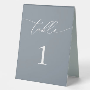 Dusty Blue Grey Minimalist Table Number