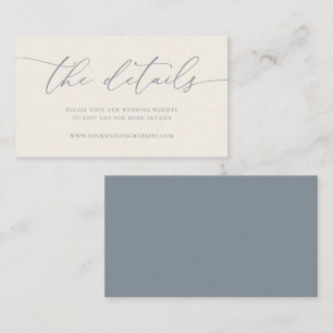 Dusty Blue Grey Minimalist Wedding Enclosure Card