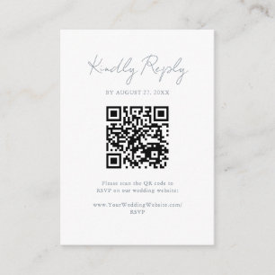 Dusty Blue Grey Modern Wedding RSVP Reply Enclosure Card
