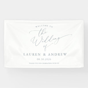 Dusty Blue Grey Welcome to Our Wedding 1 Banner