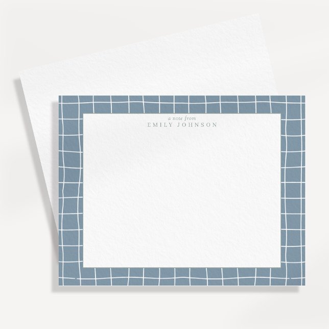 Dusty Blue Grid Frame Note Card (Creator Uploaded)