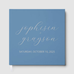 Dusty Blue Guestbook • Modern Wedding Guest Book •