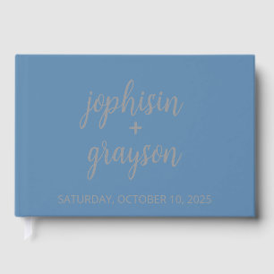 Dusty Blue Guestbook • Modern Wedding Guest Book •