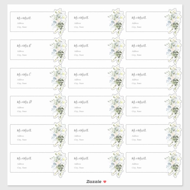 Dusty Blue Gum Guest Address Labels (Sheet)