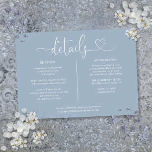 Dusty Blue Heart Script Details Information Card