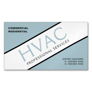 Dusty Blue Heating & Cooling HVAC Magnetic Business Card