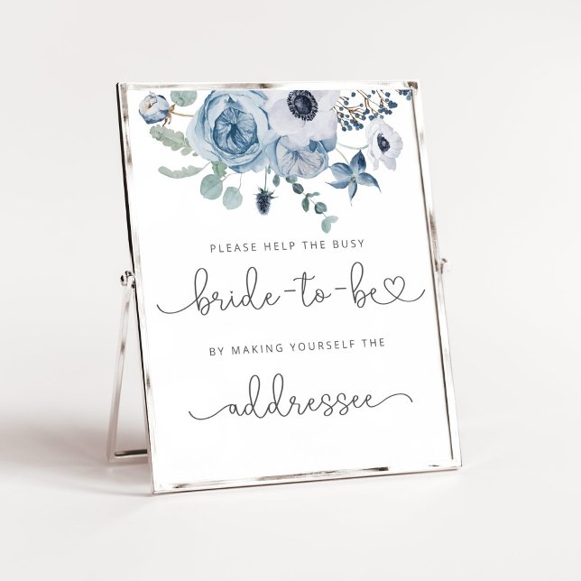 Dusty blue help the busy bride Address an envelope Poster (Creator Uploaded)