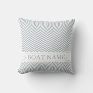 Dusty Blue Herringbone Pattern Cushion