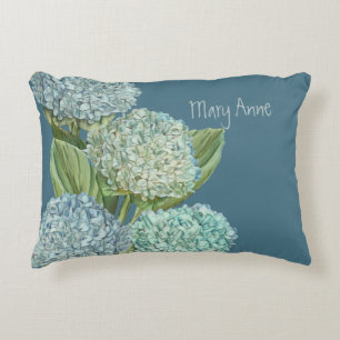 Dusty Blue Hydrangea Bouquet Decorative Cushion