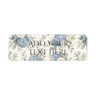Dusty Blue Hydrangea Cream White Rose Floral