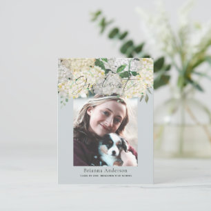 Dusty Blue Hydrangea Photo Graduation Announcement