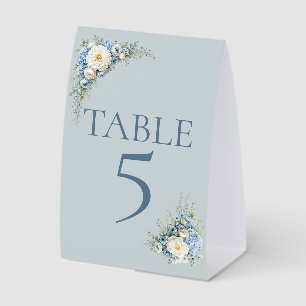 Dusty Blue Hydrangea Table Number Card