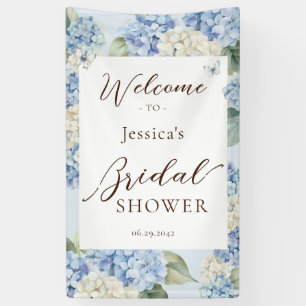 Dusty Blue Hydrangea Watercolor Bridal Shower Banner