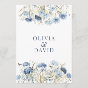 Dusty Blue Hydrangea Wedding Ceremony Program Programme