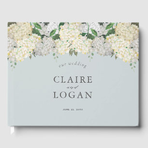 Dusty Blue Hydrangea Wedding Guest Book