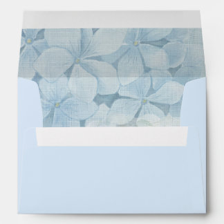 Dusty Blue Hydrangea Wedding Invite Envelope Liner