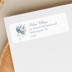 Dusty Blue Hydrangea Wedding Return Address