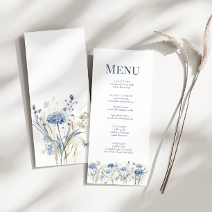Dusty Blue Hydrangea Wildflower Wedding Menu