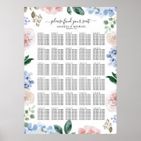 Dusty blue hydrangeas pastel pink Seating Chart