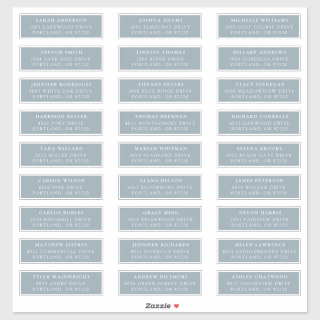 Dusty Blue | Individual Guest Address Labels (Sheet)