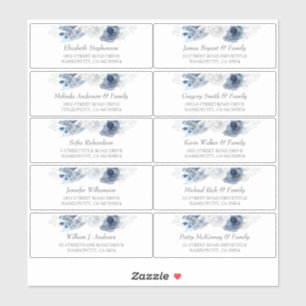 Dusty Blue Individual Guest Names Address Labels