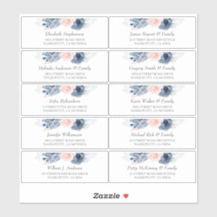 Dusty Blue Individual Guest Names Address Labels