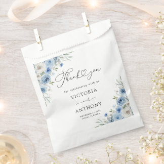 Dusty Blue Ivory Bridal Shower Favour Bag