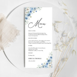 Dusty Blue Ivory Bridal Shower Menu