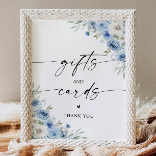 Dusty Blue Ivory Gifts and Cards Sign