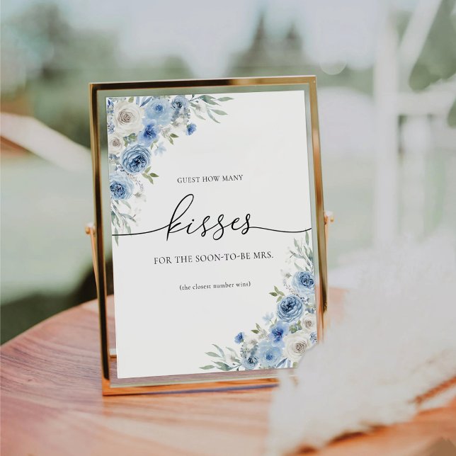 Dusty Blue Ivory Guest How Many Kisses Sign (Creator Uploaded)