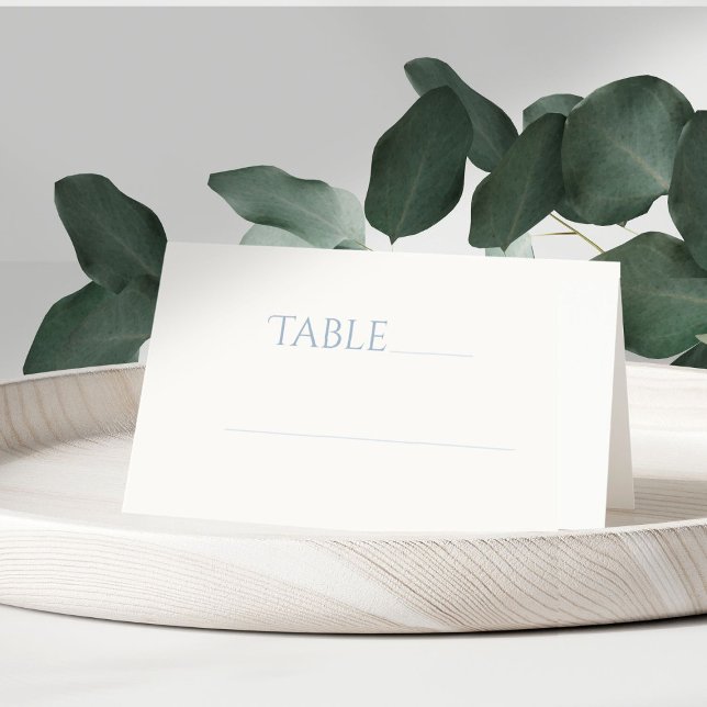 Dusty Blue & Ivory Table Number Place Escort Card (Creator Uploaded)