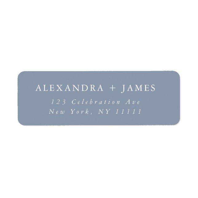 Dusty Blue Large Text Modern Return Address Label (Front)