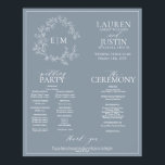 Dusty Blue Leafy Crest Monogram Wedding Program Poster<br><div class="desc">We're loving this trendy, modern dusty blue a formal wedding ceremony program Poster! Simple, elegant, and oh-so-pretty, it features a hand drawn leafy wreath encircling a modern wedding monogram. It is personalized in elegant typography, and accented with hand-lettered calligraphy. Finally, it is trimmed in a delicate frame. features all the...</div>