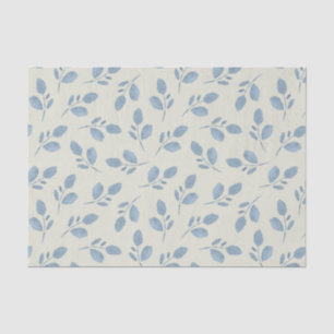 Dusty Blue Leaves on Pale Blue Tissue Paper