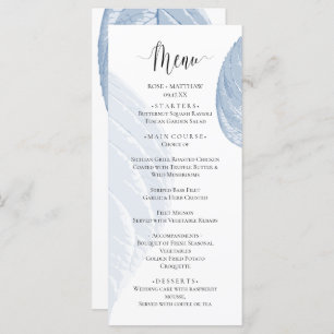 Dusty blue leaves Wedding Menu