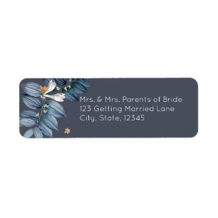 Dusty Blue Leaves White Flower Modern Wedding