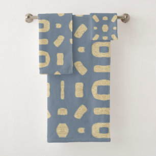 Dusty Blue Like African Kuba Kente Mud Cloth