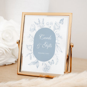 Dusty Blue Line Art Cards and Gifts Poster