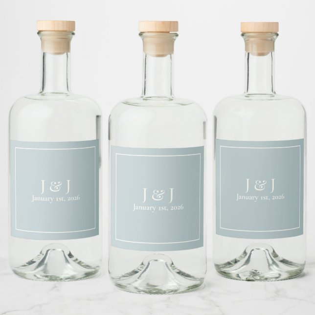 Dusty Blue Liquor Bottle Label V1 (Bottles)