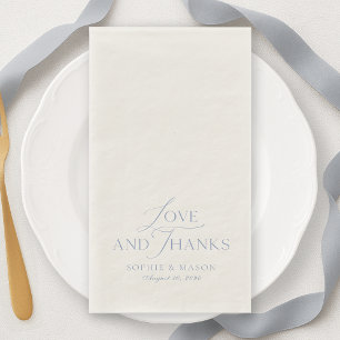 Dusty Blue Love and Thanks Wedding Napkin