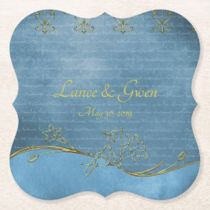 Dusty Blue Love Letter Paper Coaster