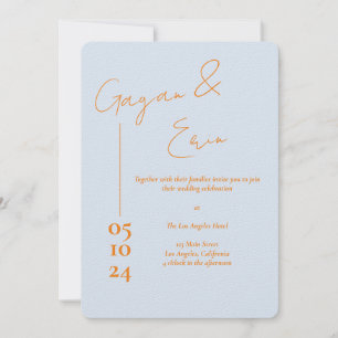Dusty Blue Love Letter Wedding Invitations