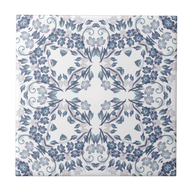Dusty Blue Mandala  Tile (Front)