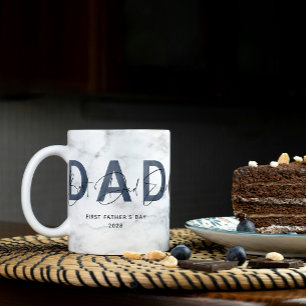 Dusty Blue Marble Best Dad Ever Photo Fathers Day Coffee Mug