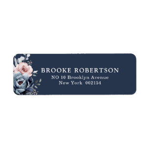 Dusty Blue Mauve Rose Pink Slate Floral Wedding L